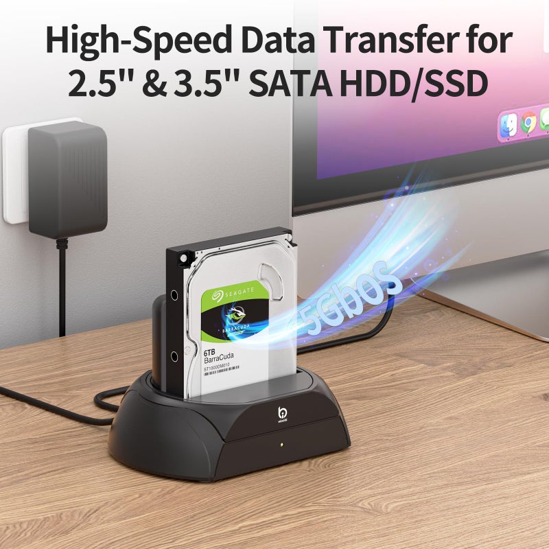 xiaobi Hard Drive Docking Station, Pcie NVMe Adapter with Cooling Fan Superior Cooling Efficiency, External Hard Drive Reader Compatible with M.2 NVMe/SATA SSD & 2.5" and 3.5" SATA HDD SSD - Image 5