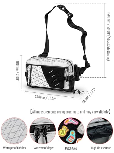 TACTICAL_GEEK Cache L6 EDC Modular Sling Bag Lightweight Crossbody Shoulder Bag Travel Chest Bag One Strap Backpack for Daily Carry Casual Travel and Outdoor Sports White - Image 3