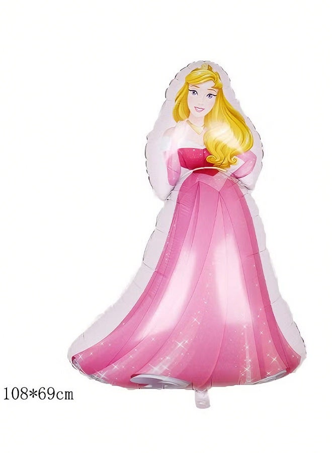Happy D 8-piece cartoon princess balloon decoration set suitable for children's birthday parties and theme party supplies - Image 2