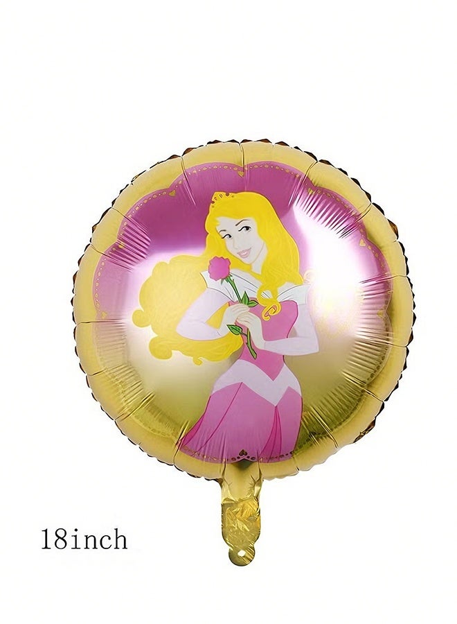 Happy D 8-piece cartoon princess balloon decoration set suitable for children's birthday parties and theme party supplies - Image 3