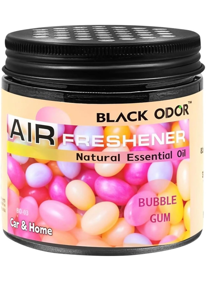 Black Odor Air Freshener with Natural Essential Oils 180g Ideal for Car and Home Long-Lasting Fragrance Odor Eliminator Bubble Gum Scent - Image 1