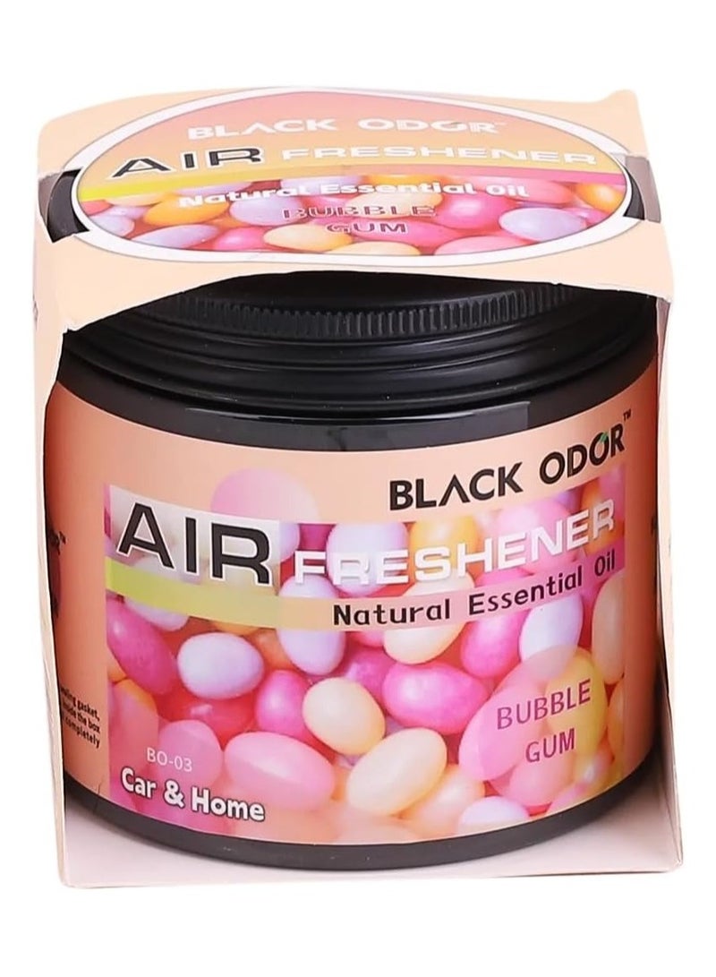 Black Odor Air Freshener with Natural Essential Oils 180g Ideal for Car and Home Long-Lasting Fragrance Odor Eliminator Bubble Gum Scent - Image 2