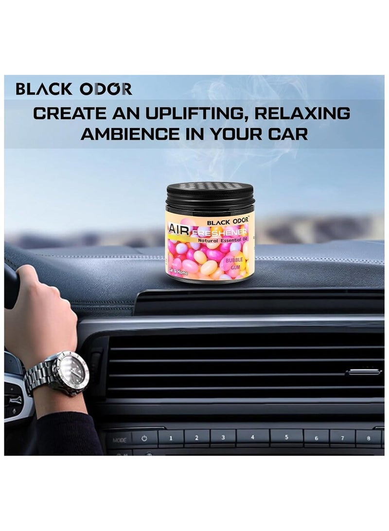 Black Odor Air Freshener with Natural Essential Oils 180g Ideal for Car and Home Long-Lasting Fragrance Odor Eliminator Bubble Gum Scent - Image 3