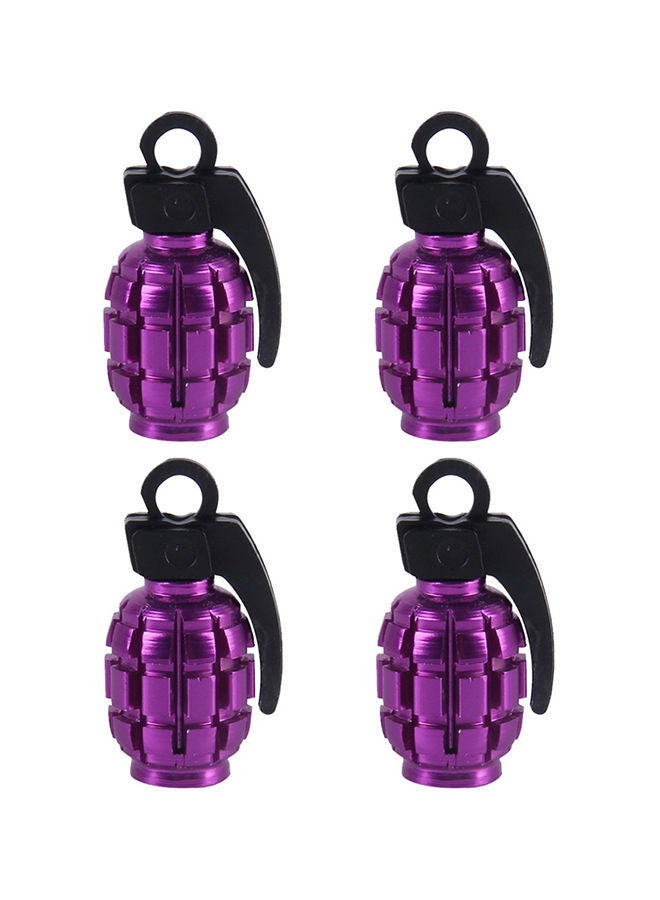NIBEMINENT 4-Piece Grenade Shaped Car Tire Valve Cap  - Image 1
