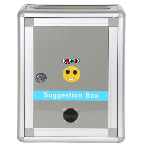 KRETIX Plastic Suggestion Box | Charity Collection Box Office | Donation Box Secure Box with Top Slot and Lock with Keys | Wall Mount with pre drilled Holes | Key Drop Box for Home Office - Image 2