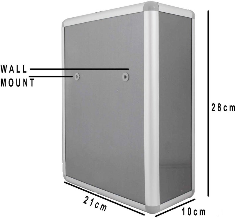 KRETIX Plastic Suggestion Box | Charity Collection Box Office | Donation Box Secure Box with Top Slot and Lock with Keys | Wall Mount with pre drilled Holes | Key Drop Box for Home Office - Image 5
