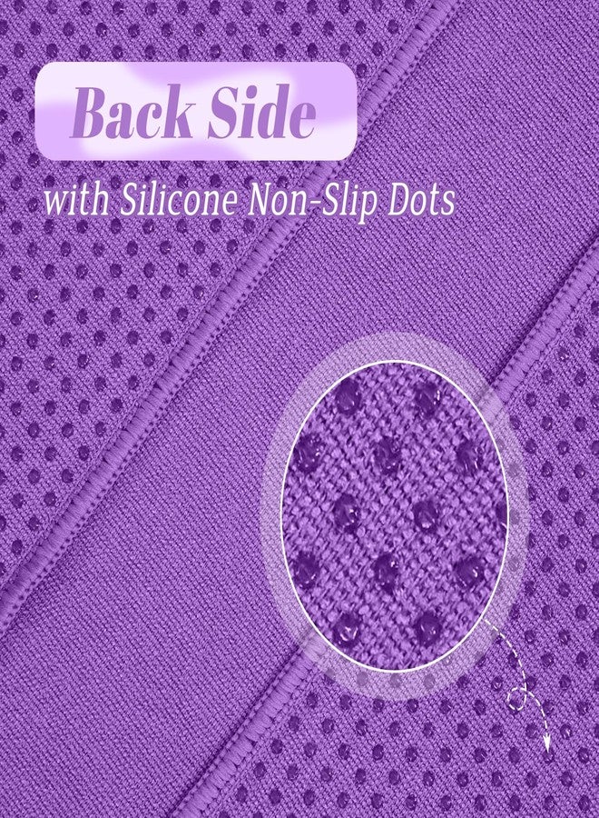 Tomeurperf Hot Yoga Towel Non Slip- Microfiber Yoga Mat Towel for Hot Yoga, Pilates and Fitness 72" x 24", Purple - Image 4