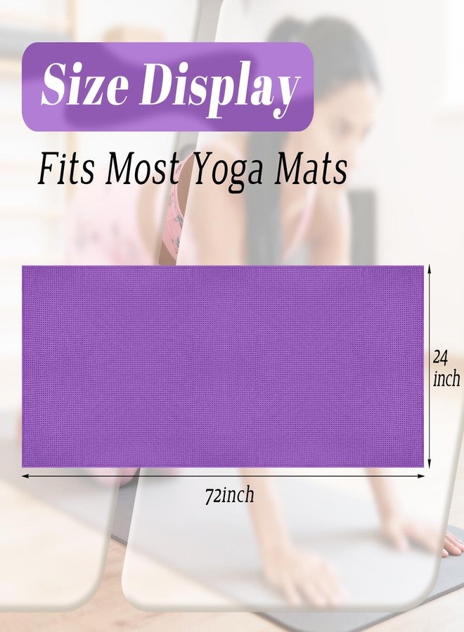 Tomeurperf Hot Yoga Towel Non Slip- Microfiber Yoga Mat Towel for Hot Yoga, Pilates and Fitness 72" x 24", Purple - Image 2