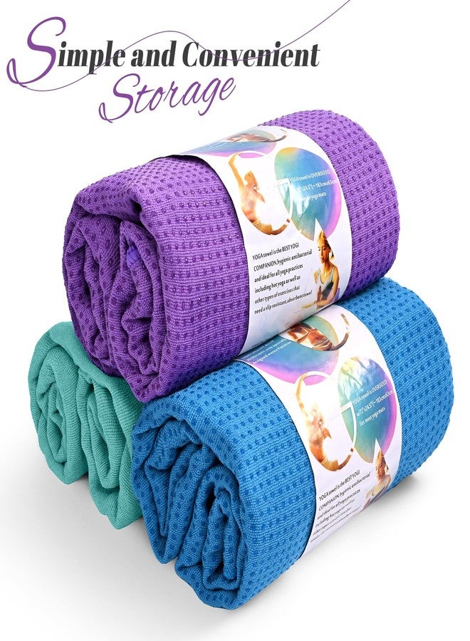 Tomeurperf Hot Yoga Towel Non Slip- Microfiber Yoga Mat Towel for Hot Yoga, Pilates and Fitness 72" x 24", Purple - Image 3