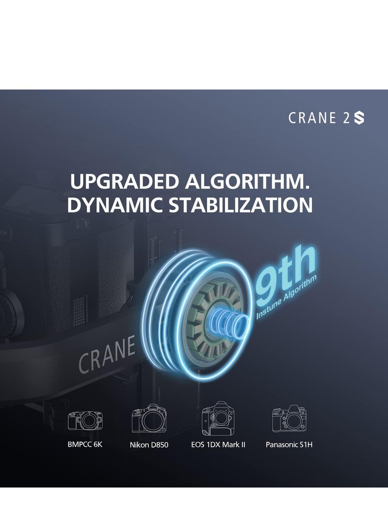 زيون - Zhiyun Crane 2S 3-Axis Handheld Gimbal Stabilizer for DSLR Cameras - Image 1