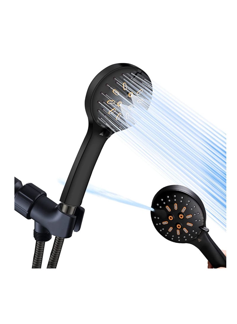 SYOSI Handheld Shower Head Set Stainless Steel Bath Showerheads Shower Heads High Pressure With 6 Function Setting Multi functions Shower Head Holder 9.8Inch Shower sprinkler  - Image 1