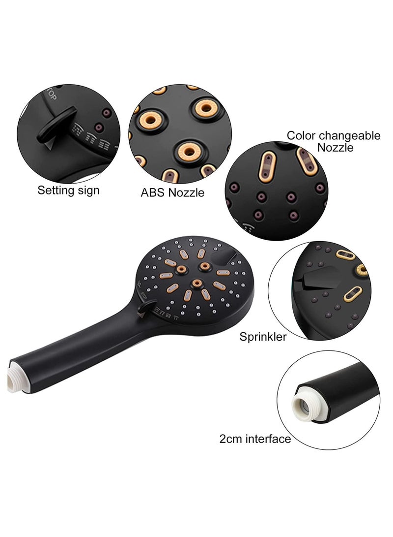 SYOSI Handheld Shower Head Set Stainless Steel Bath Showerheads Shower Heads High Pressure With 6 Function Setting Multi functions Shower Head Holder 9.8Inch Shower sprinkler  - Image 5