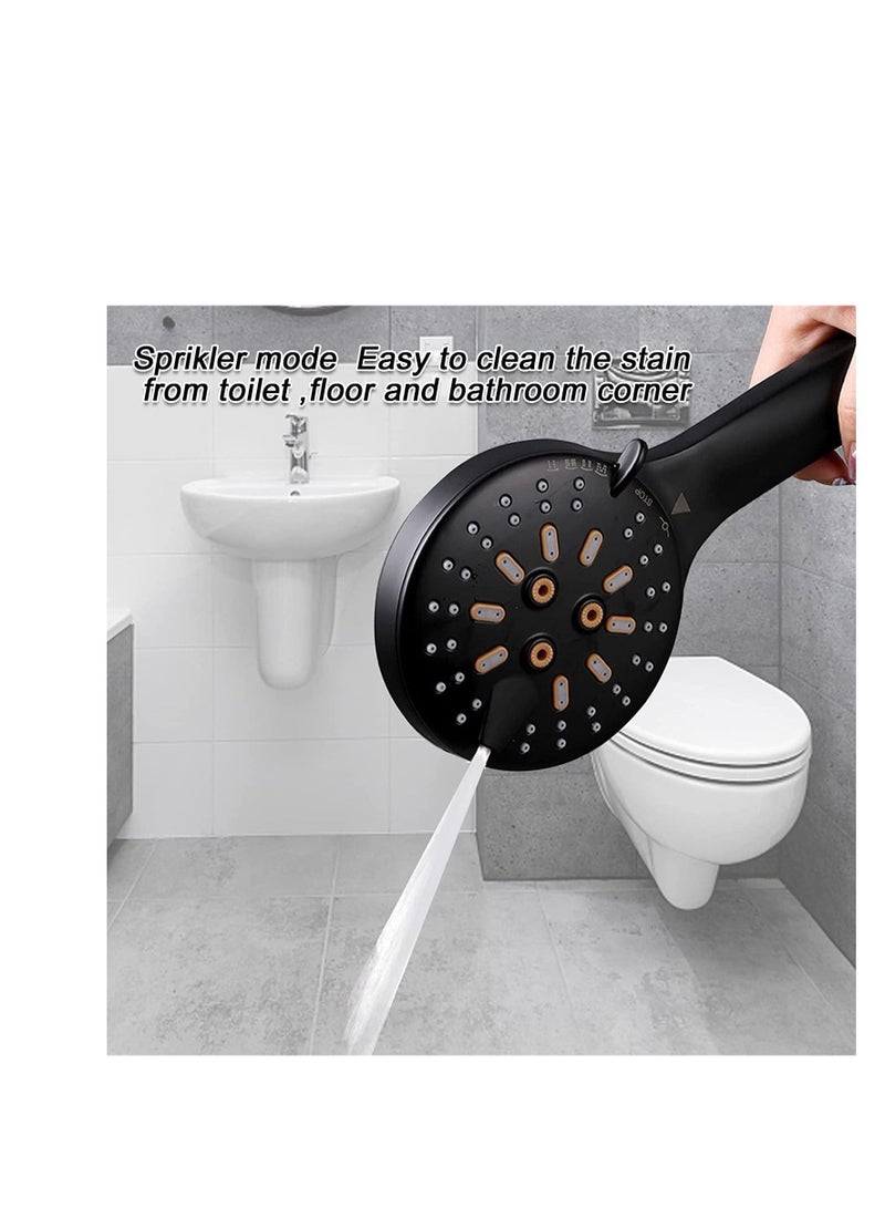 SYOSI Handheld Shower Head Set Stainless Steel Bath Showerheads Shower Heads High Pressure With 6 Function Setting Multi functions Shower Head Holder 9.8Inch Shower sprinkler  - Image 2