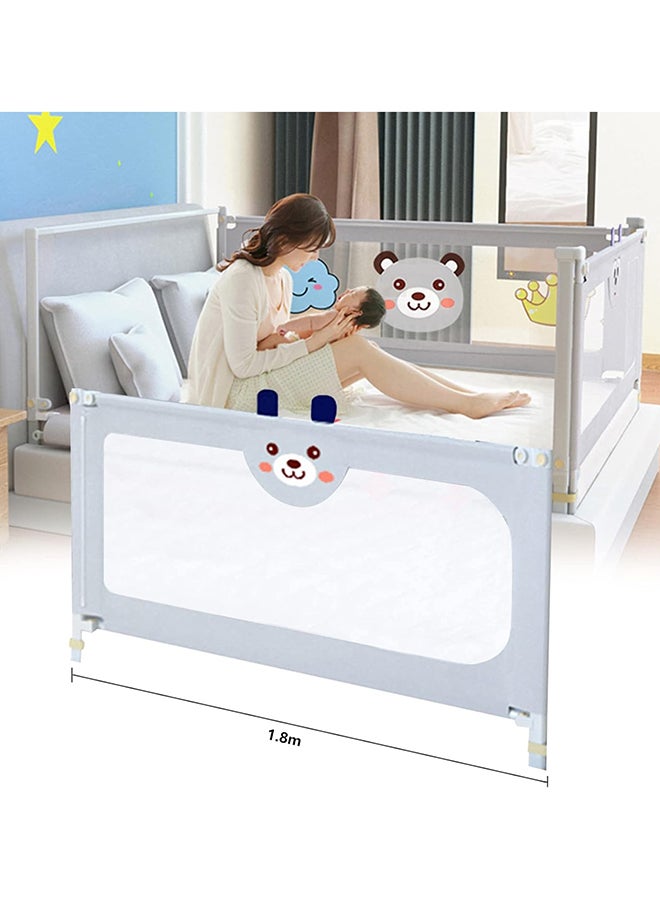 Pack Of 1 Bed Rail Guard Barrier For Baby, Extra Long, Adjustable Height And Foldable, Single Side Bed  - Image 3