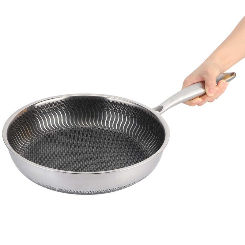 NUTRION Triply Stainless Steel Frypan 26 cm 25 mm Thick Steel Pan Scratch Resistant 5 Year Warranty Induction Gas Friendly Heavy Bottom - Image 5