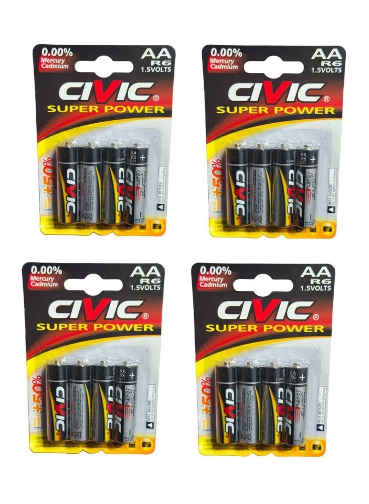 4-Packs of 4 Max AA Batteries