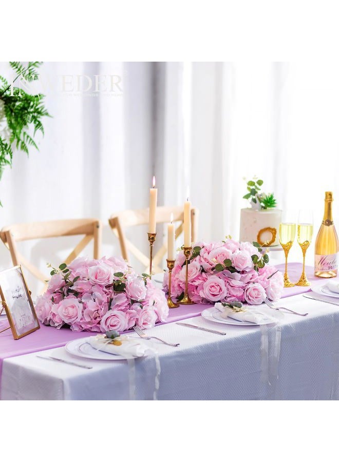 Inweder Flower Balls for Centerpieces Wedding Flowers - 10 Pcs Large Fake Rose Balls, Pink Flowers for Centerpieces Tables, Hydrangea Artificial Floral Ball, Arrangement Bouquet for Party, Valentine's Day - Image 3