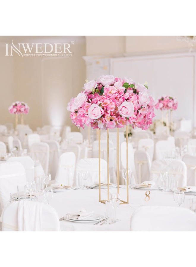 Inweder Flower Balls for Centerpieces Wedding Flowers - 10 Pcs Large Fake Rose Balls, Pink Flowers for Centerpieces Tables, Hydrangea Artificial Floral Ball, Arrangement Bouquet for Party, Valentine's Day - Image 2