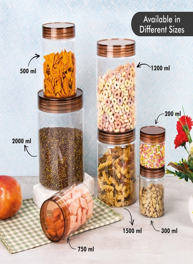 Homeor مجموعة علب تخزين بلاستيكية من هومور مع ملعقة، محكمة الإغلاق وخالية من مادة BPA، مثالية لتخزين أدوات المطبخ، علبة متعددة الاستخدامات، علبة تخزين للثلاجة، سعة 750 مل، طقم من 6 قطع، لون بني - Image 4