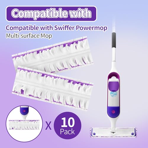 Vowanop Power Mop Pads Compatible with Swiffer Power Mop, Disposable Mopping Pads Refills for Cleaning Multi-Surface Wood Floor Replacement Pads, 10 Count - Image 2