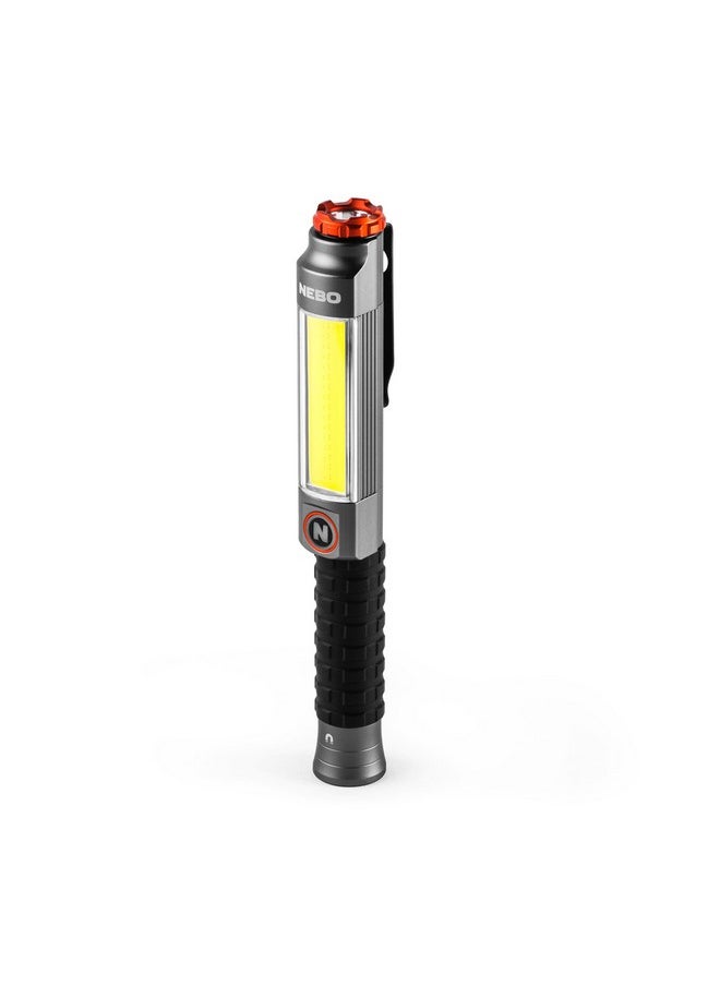 NEBO NEBO Big Larry 3 Work Light | 600 Lumens, 7 Light Modes, Magnetic COB Task Lamp & LED Flashlight, Steel Pocket Clip, Hands-Free Use, Water Resistant, Includes 3x AA Alkaline Batteries  - Image 1