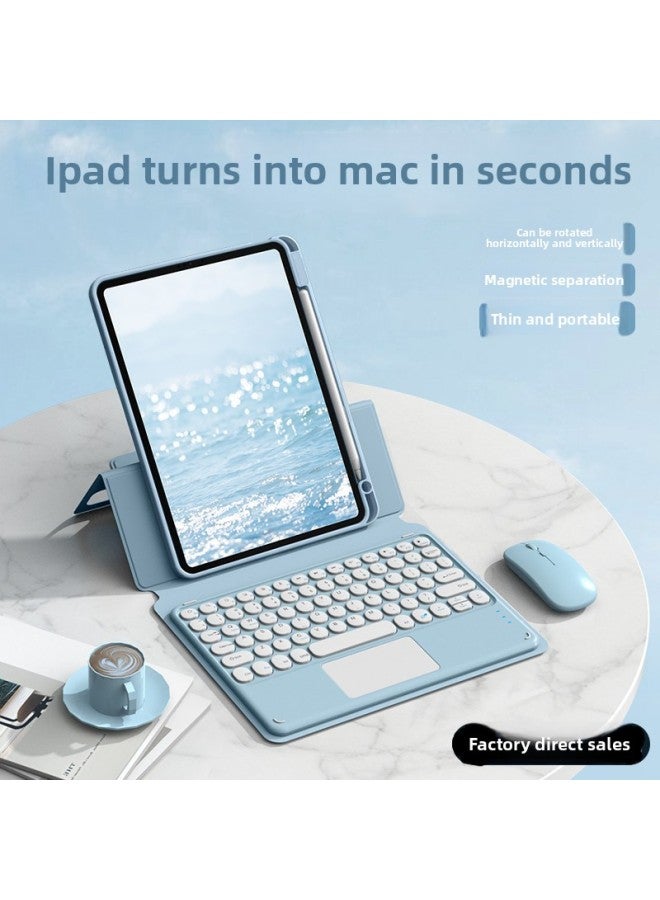 For Ipad 10.9 Inch Magnetic Touch Keyboard 10.2 Split Protective Cover Pro11 Inch Rotating With Pen Slot-Color:[Cherry Blossom + Touch Keyboard] Horizontal And Vertical Rotation Horizontal And Vertical Split-Product Type:ipad 10.2 Inch/air3/pro10.5 Inch Universal  - Image 2