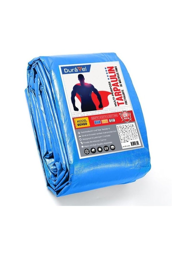 Duravel Waterproof Ground Cover Sheet Tarpaulin for Outdoors,Tarpaulin Tirpal Tadpatri Tharpai Thadika Cover for Car Boat Camping Firewood Woodpile (3.25 X 3.8Mtrs) - Image 1