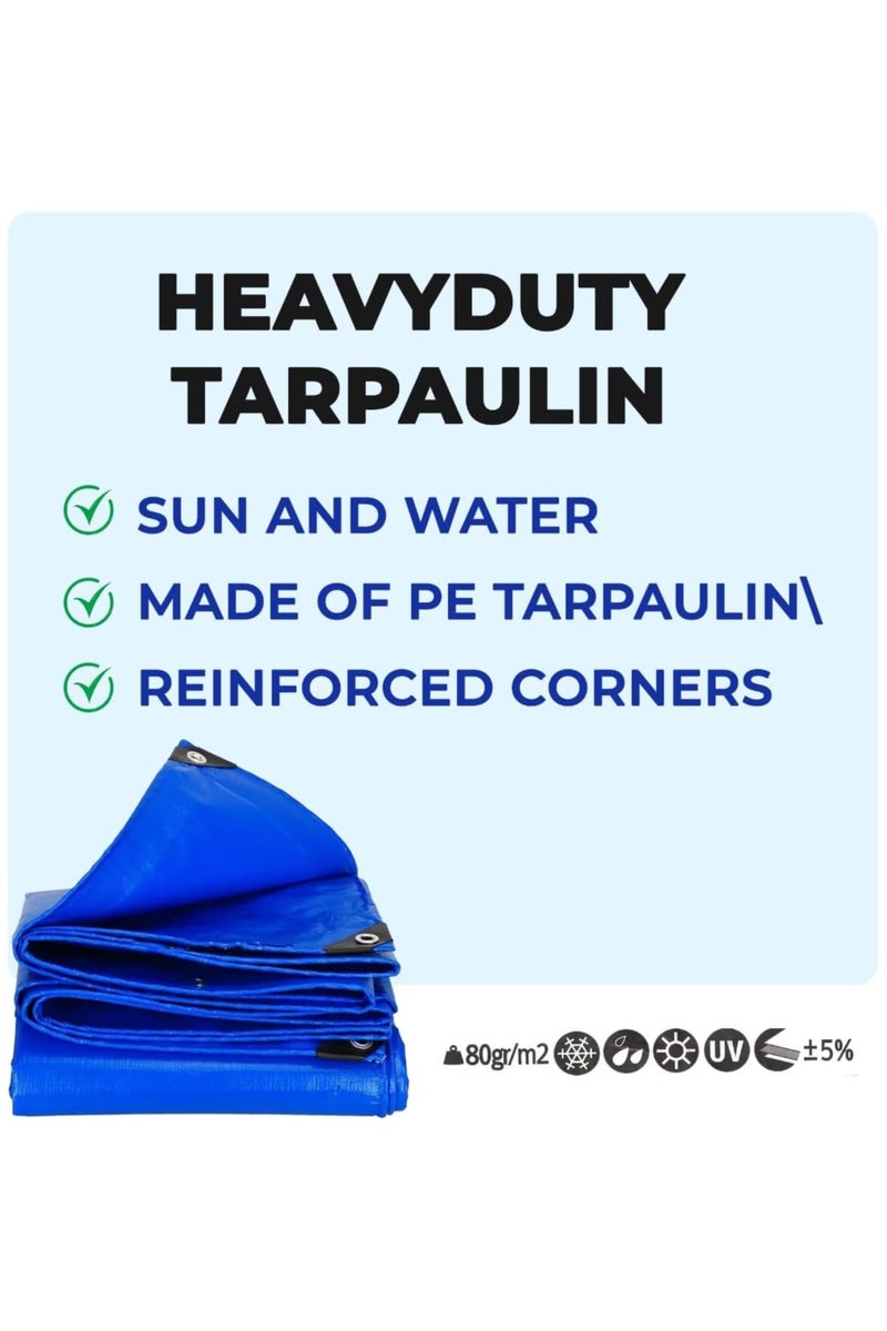 Duravel Waterproof Ground Cover Sheet Tarpaulin for Outdoors,Tarpaulin Tirpal Tadpatri Tharpai Thadika Cover for Car Boat Camping Firewood Woodpile (3.25 X 3.8Mtrs) - Image 2