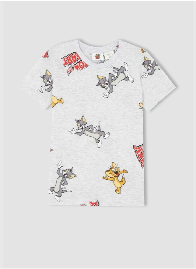 DeFacto Short Sleeve Tom & Jerry Print Pyjama Set