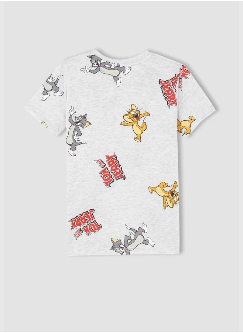 DeFacto Short Sleeve Tom & Jerry Print Pyjama Set