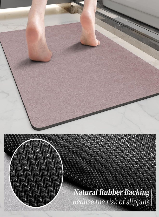 Earcu Blush Pink Bathroom Mat Rugs 47x17 Long Diatomaceous Earth Bath Mat Large Quick Dry Bath Mat Non Slip Rubber Backed Super Absorbent Shower Mat, Thin Bathroom Runner Rugs Floor Mat Fit Under Door - Image 3