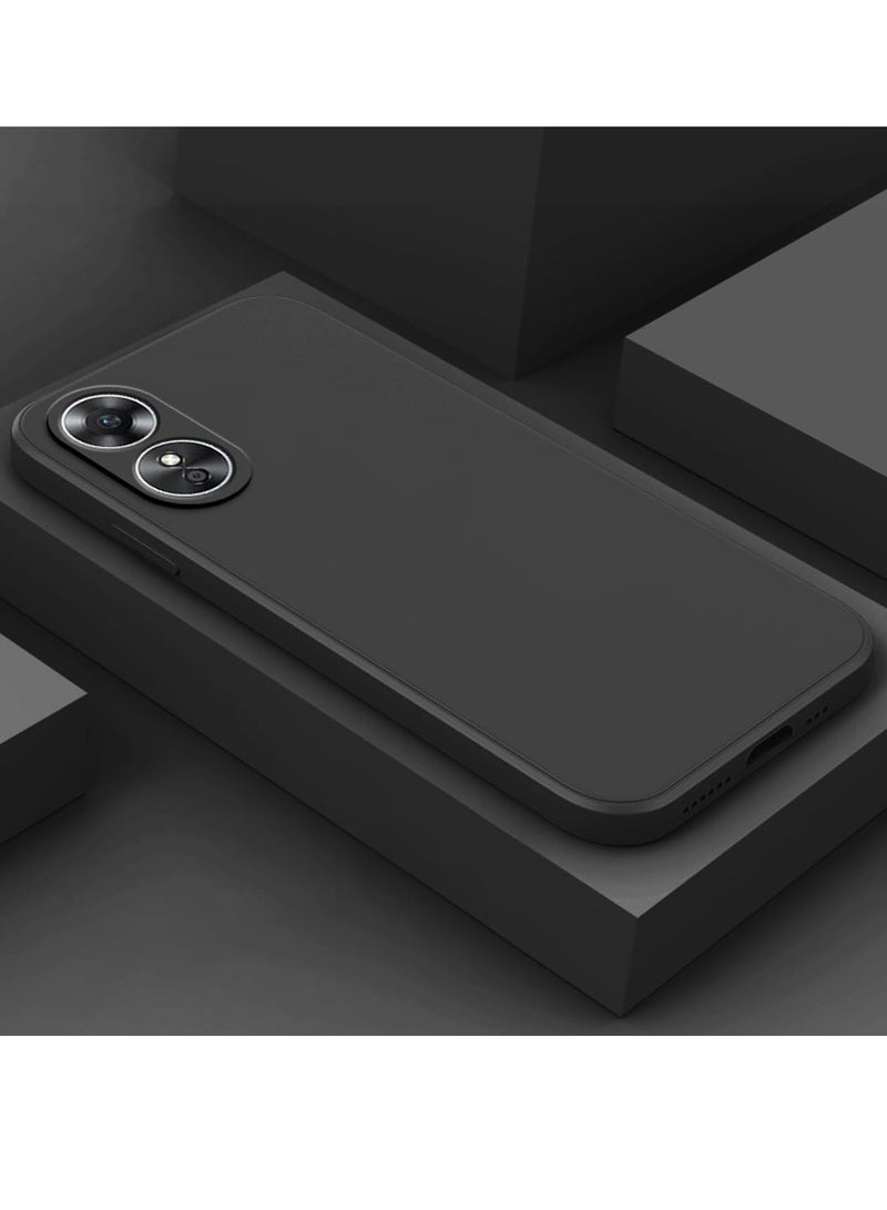 ELTRAZONE Oppo A58 4G Silicone Case – Black Liquid Gel Rubber with Soft Microfiber Lining, Slim Shockproof Hard Shell - Image 3