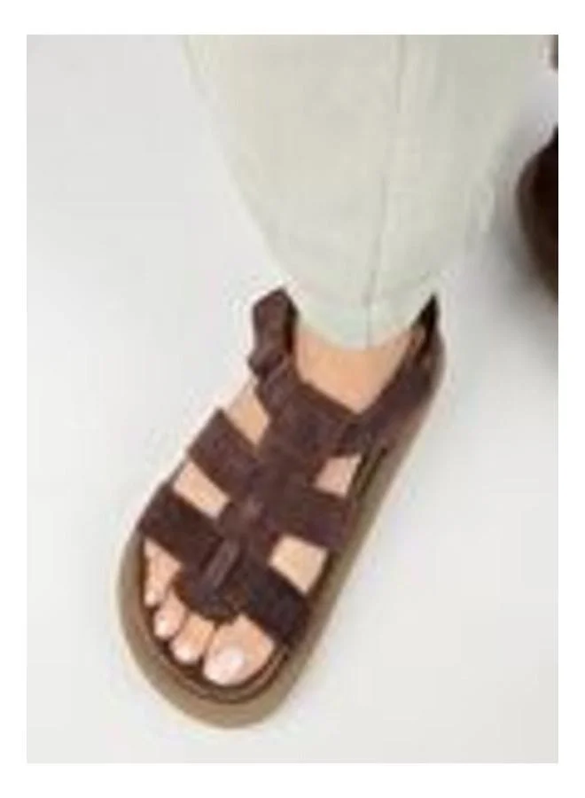 Capra Women's Genuine Leather Band strap Light Coffee Sandals