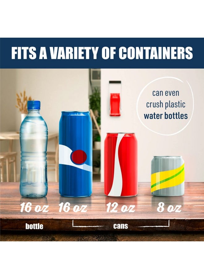 McKay Mckay 16oz Metal Can Crusher, Heavy-Duty Wall-Mounted Smasher for Aluminum Seltzer, Soda, Beer Cans and Bottles for Recycling, Gadgets for Home (Red)  - Image 5