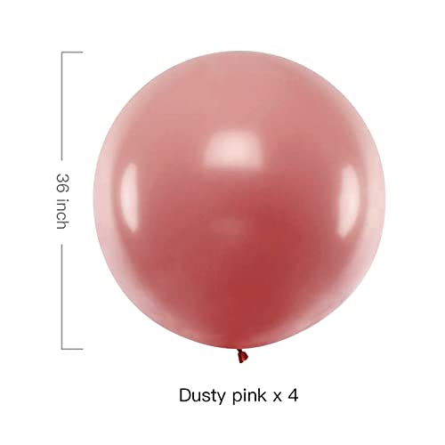cocodino 36 Inch Dusty Pink Balloons Giant Dusty Rose Latex Balloon Wedding Bridal Shower Boho Baby Shower Decorations 4 Count - Image 2