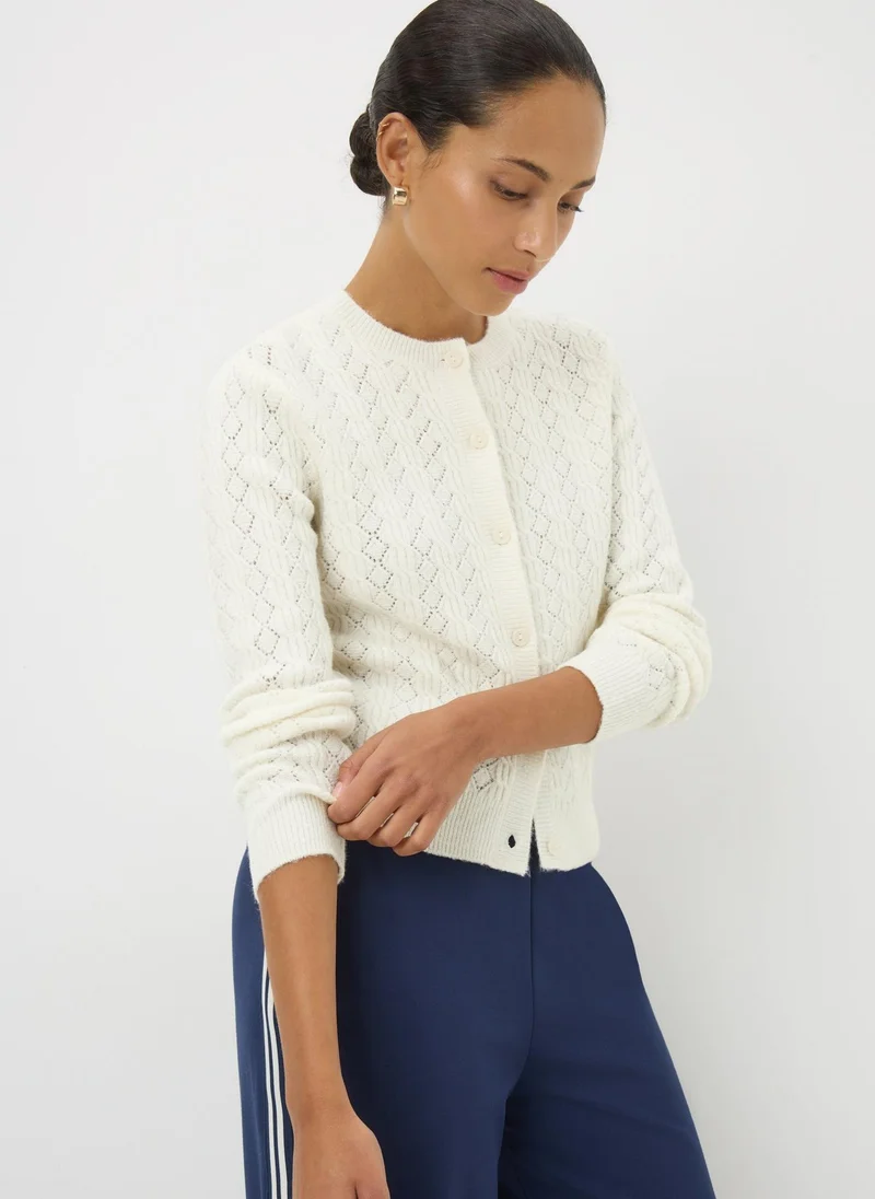 Matalan Cream Pointelle Knit Cardigan
