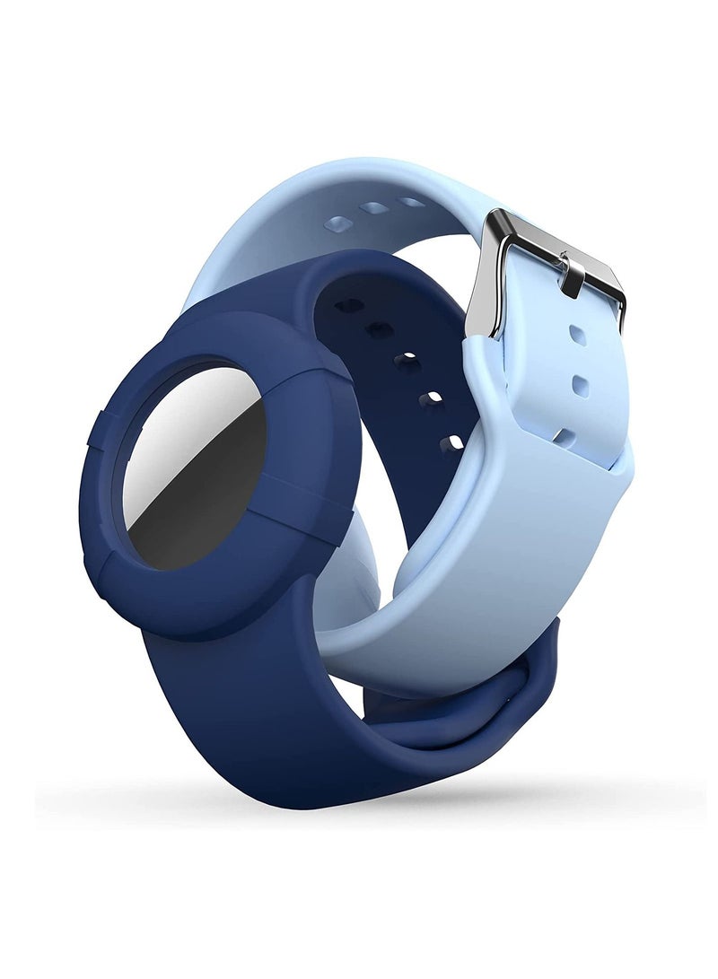 SYOSI 2 Pcs Airtag Wristbands for Kids Soft Silicone Bracelet Lightweight Waterproof Band Compatible with Apple Airtag Watch Band for Children and Toddler - Image 1