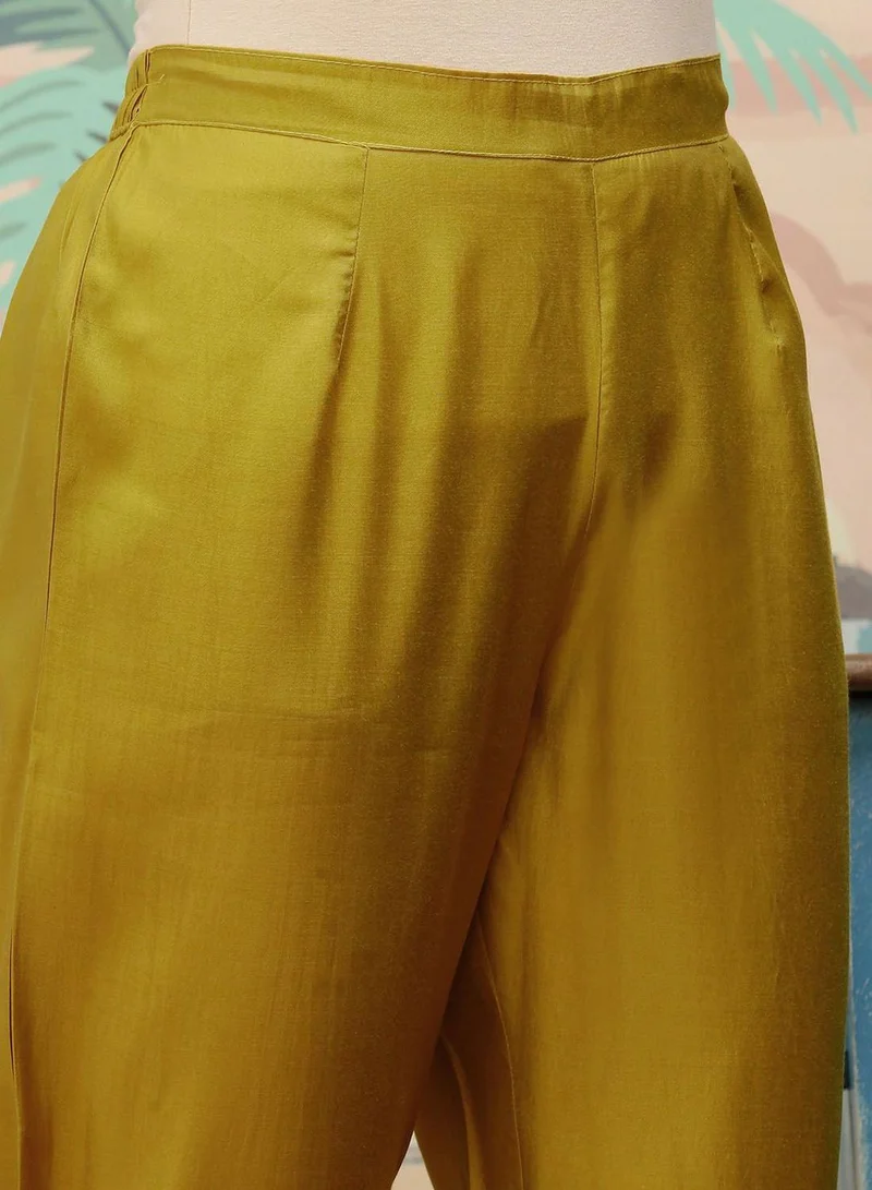 ISHIN  Women Yellow Viscose Silk Kurta set with Dupatta for Women | Best Price UAE