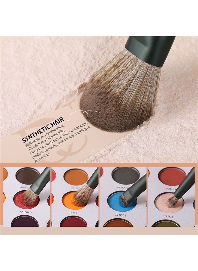 DUcare Makeup Brushes 14Pcs with 3Pcs Makeup Spong & Cosmetic Bag - Lime Mojito Series Professional Kabuki Foundation Blending Brush Face Powder Blush Concealers Eye Shadows - Image 4