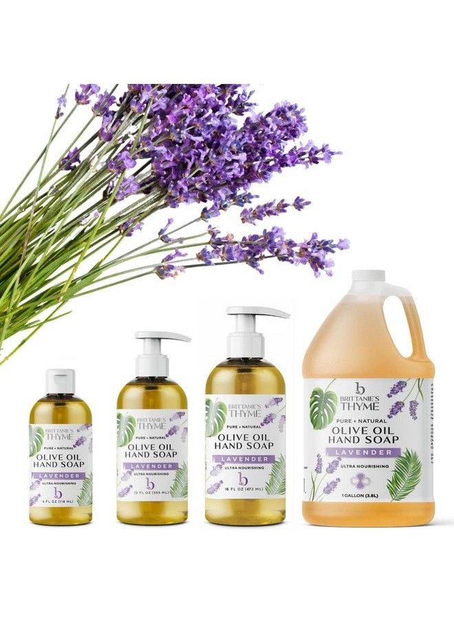 Brittanie's Thyme - Organic Natural Hand Soap 12 Oz Pack Of 3 (Lavender) Castile Soap Made Olive Oil And Natural Luxurious Essential Oils. Vegan & Gluten Free - Image 1