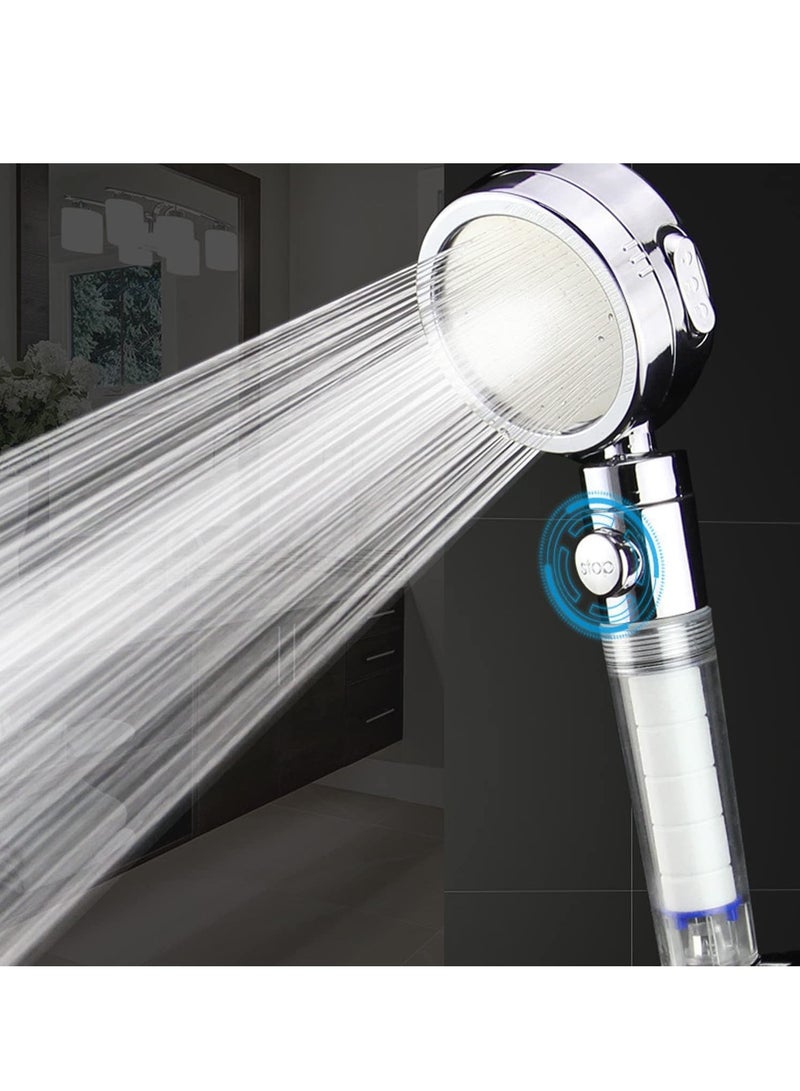 TYCOM Shower Head Eco Power High Pressure Water Softener Filtered Handheld Showerhead with Spa like Ionic beads for Dry Skin and Hair 3 Spray Settings Fiber Filter and Ball.  - Image 3