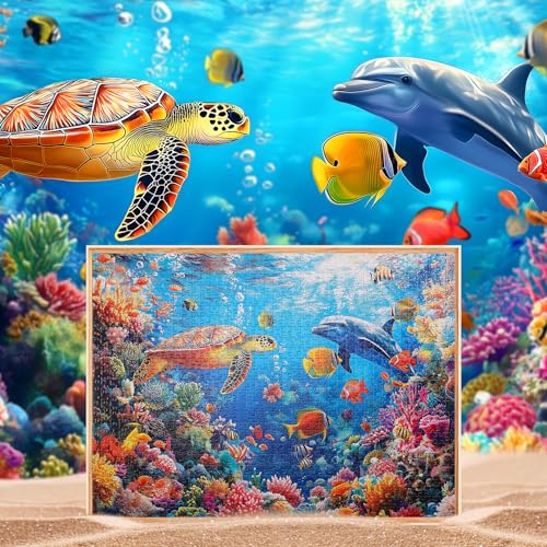 YOGEON Puzzle for Adults 1000 Pieces Underwater World Puzzle Ocean Beach Sea Turtle Coral1000 Piece Undersea Summer Jigsaw Puzzle Finish Size 28x 20 - Image 5