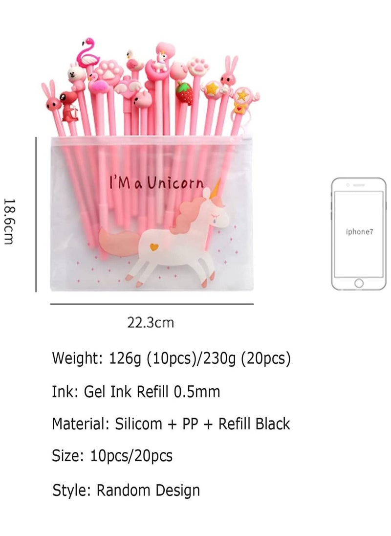 Generic - 20 pack Cartoon Gel Ink Pens Assorted Style Writing Pens for Kiddos Birthday Present School Prize Student Gift Fun Girl Pens - Image 1