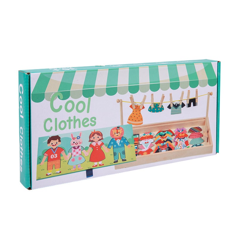 Montessori Early Education Fun And Ever-Changing Dress-Up Puzzles Kindergarten Living Area Clip-On Educational Toys - Image 5