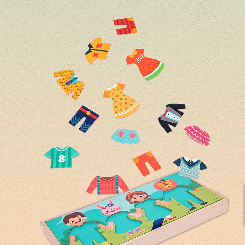 Montessori Early Education Fun And Ever-Changing Dress-Up Puzzles Kindergarten Living Area Clip-On Educational Toys - Image 2