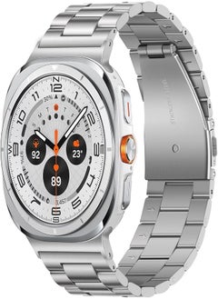 Anlinser Anlinser No Gap Bands Compatible with Samsung Galaxy Watch Ultra 7/6/5/4/FE Band 44mm 40mm/Watch 6 Classic Band 47mm 43mm/Watch 5 Pro 45mm/Watch 4 Classic, 20mm 22mm Metal Strap for Women Men 