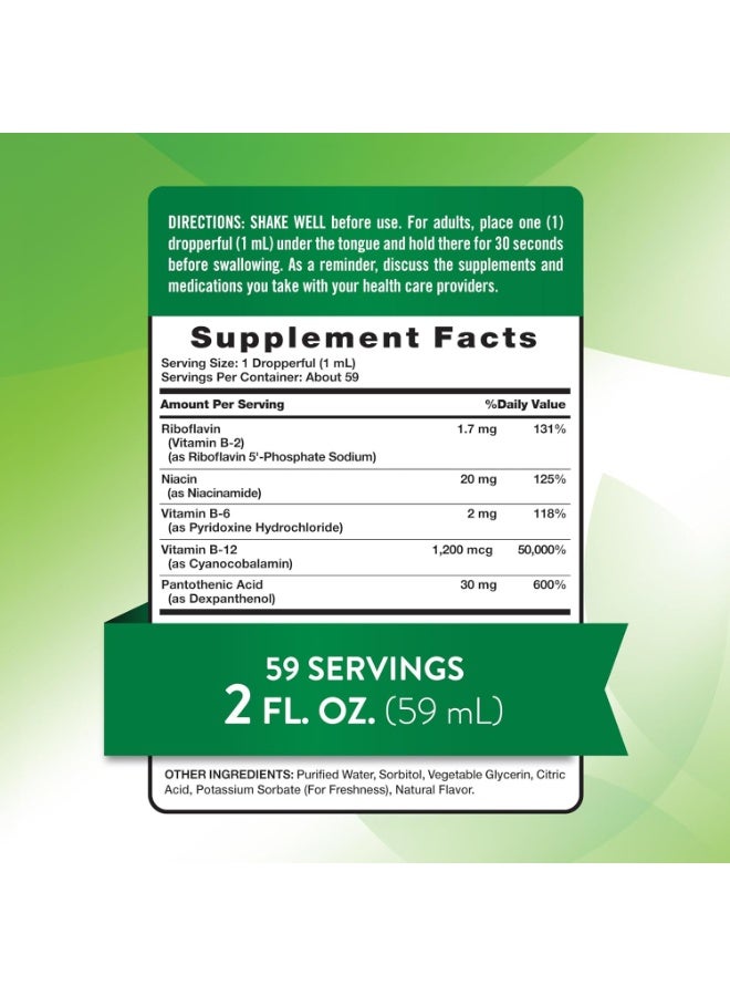 Nature's Truth فيتامين ب المركب سائل تحت اللسان | 2 أونصة | نكهة التوت الطبيعية | نباتي، خالي من الكائنات المعدلة وراثيًا وخالي من الغلوتين | من ناتشرز تروث - Image 4