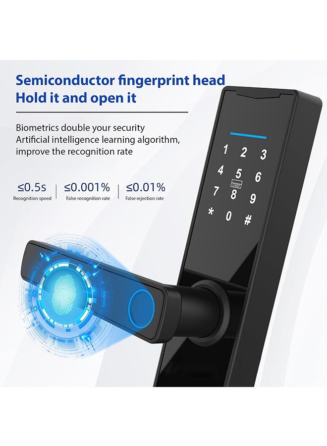 TodyJeyHo Tuya Smart Lock Fingerprint Lockï¼ŒKeypad Door Lock with Handleï¼ŒFingerprint Electronic Deadbolt Door Lockï¼ŒSmart Door Lock Compatible with Tuya APP - Image 3
