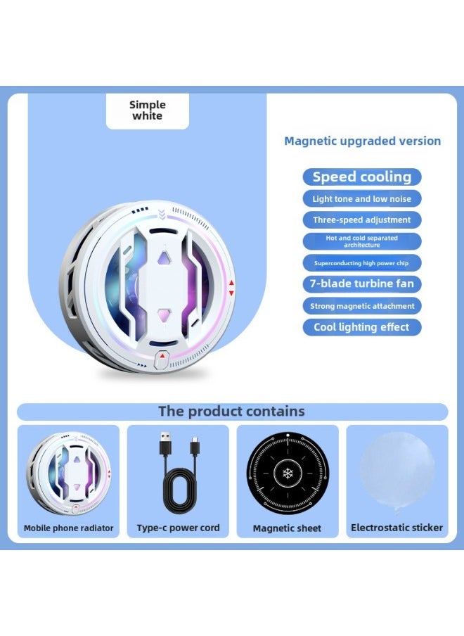 Beauenty S1 Semi-conductor Cooling Phone Holder Silent Gaming Back Clip For Live Broadcasting Playing Mobile Games-Product Color:Rs6 Streamer Semiconductor Radiator-white (streamer+third Gear+marquee)  - Image 1