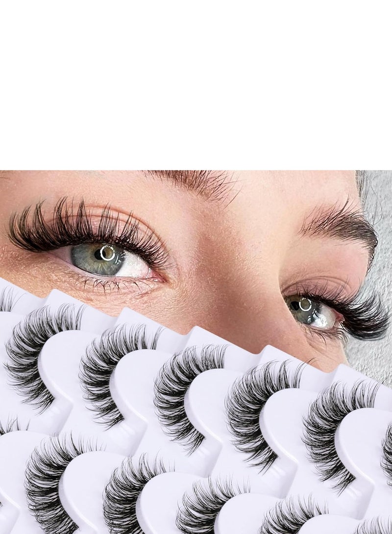 5 أزواج من الرموش الصناعية ذات مظهر طبيعي، رموش صناعية ثلاثية الأبعاد مصنوعة يدويًا سميكة قابلة لإعادة الاستخدام للمكياج - Image 1